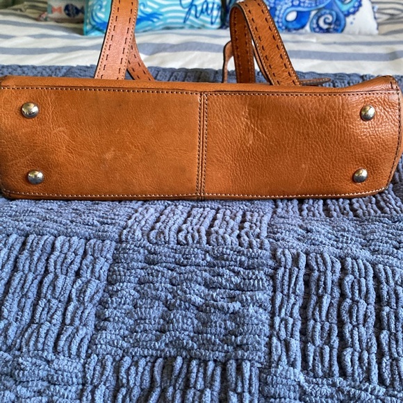 Vintage Fossil Distressed“tan” Leather Crossbody Bag - Picture 4 of 9